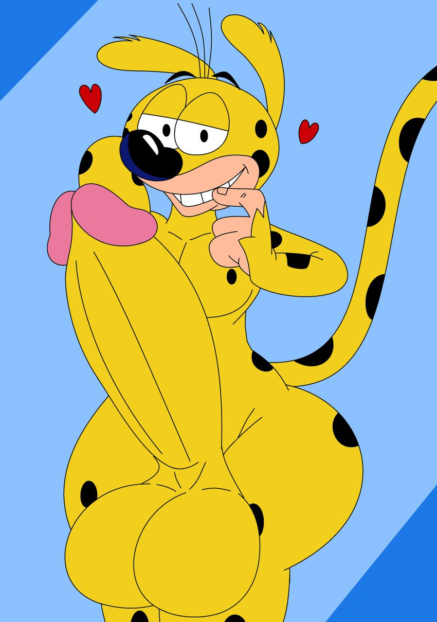 balls heavymetalrules huge_balls huge_cock huge_penis humanoid_penis love_heart male marsupilami marsupilami_(character) marsupilami_(series) non-human non-human_only penis smile solo_male toony