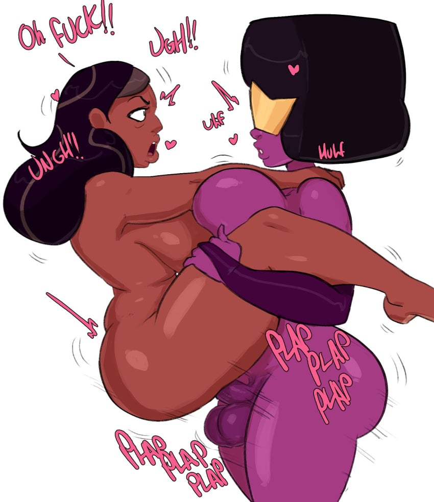 1futa big_breasts female futanari garnet_(steven_universe) guillynsfw lifting_person penetration priyanka_maheswaran standing_sex steven_universe