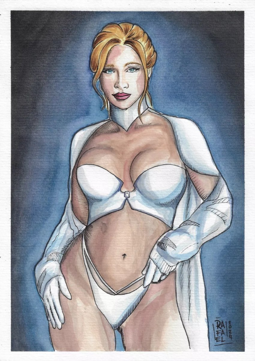 big_breasts blonde_hair blue_eyes breasts choker cleavage curvy curvy_female emma_frost female female_only hellfire_club hourglass_figure marvel marvel_comics navel new_x-men opera_gloves panties rafael_duarte small_panties thick_thighs thighs thin_waist tramastudio white_queen wide_hips x-men