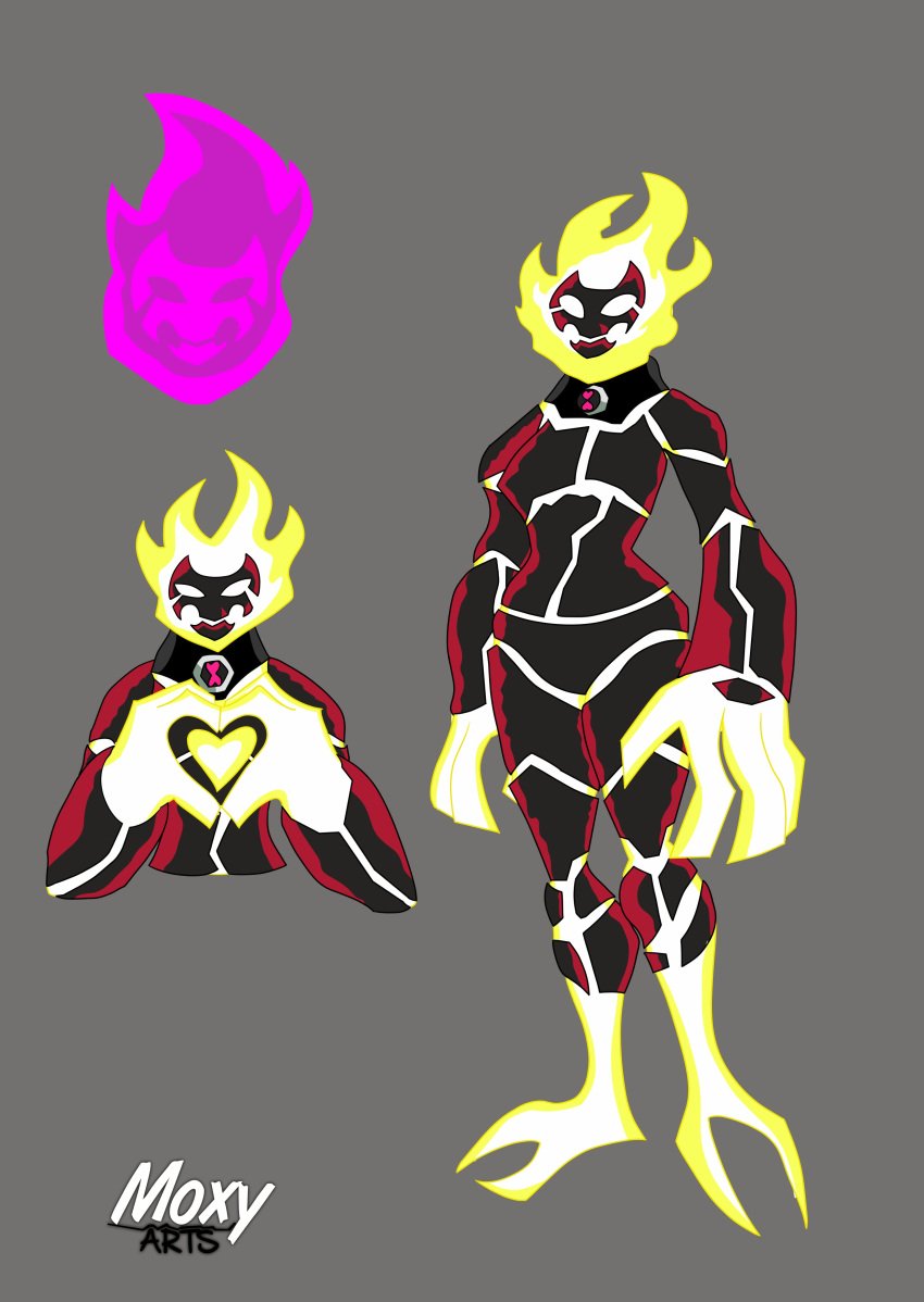 1girl alien alien_girl alien_humanoid ben_10 cartoon_network chaquetrix elemental_humanoid female female_focus female_only fire heatblast moxyarts1 pyronite warner_bros warner_brothers