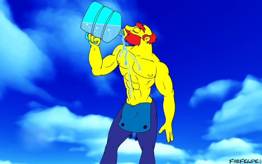 ass fabfelipe groundskeeper_willie human male male_only solo the_simpsons