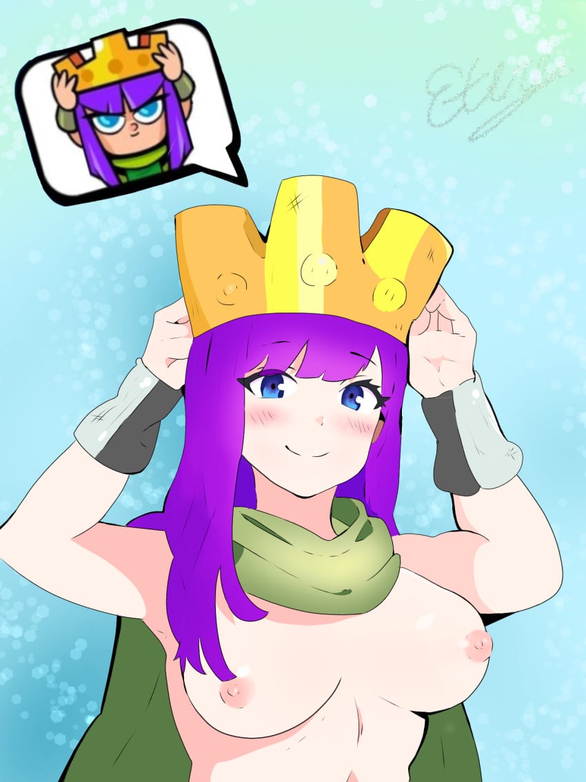 1girls 2024 2k ai_assisted archer_queen_(clash_of_clans) archer_queen_(clash_royale) big_breasts blue_background blue_eyes blush blushing breasts clash_(series) clash_of_clans clash_royale cloak crast crown emoji emoticon gameplay_mechanics green_background green_cape green_clothing green_skin hand_on_head happy happy_female hd light_blue_background long_hair looking_at_viewer merry_christmas nude nude_female purple_hair smile smiling smiling_at_viewer snow star_background supercell white_body