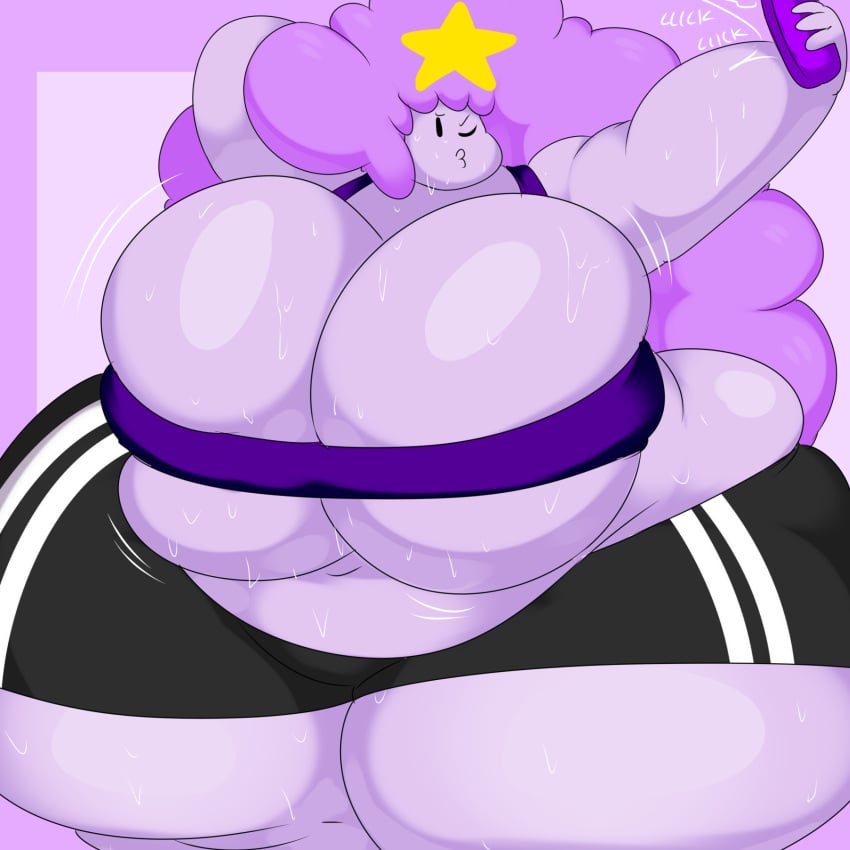 1girls adventure_time bbw big_breasts breasts busty denizen1414 female female_only huge_breasts hyper hyper_breasts large_breasts lumpy_space_princess massive_breasts overweight overweight_female purple_hair purple_skin solo thick_thighs thunder_thighs wide_hips