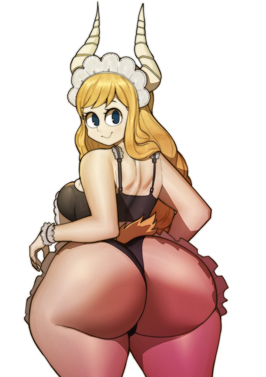 1girls ass big_ass big_breasts big_butt blonde_hair blue_eyes busty doublehero fat_ass female female_only horns large_ass long_hair looking_at_viewer maid maid_headdress maid_uniform my_hero_academia panties solo solo_female solo_focus thick_ass thick_thighs thighs tsunotori_pony wide_hips