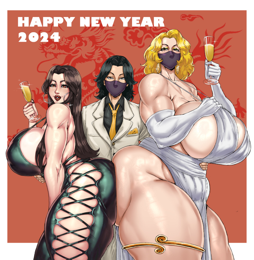 9will6 art artist_name artist_xxxwillxxx96 bbw big_ass big_breasts big_butt blonde_hair breasts curvy curvy_body curvy_female happy_new_year huge_ass huge_breasts huge_butt huge_thighs katycookie_(xxxwillxxx96) mask masked masked_female oc oc_katycookie plump xxxwillxxx96