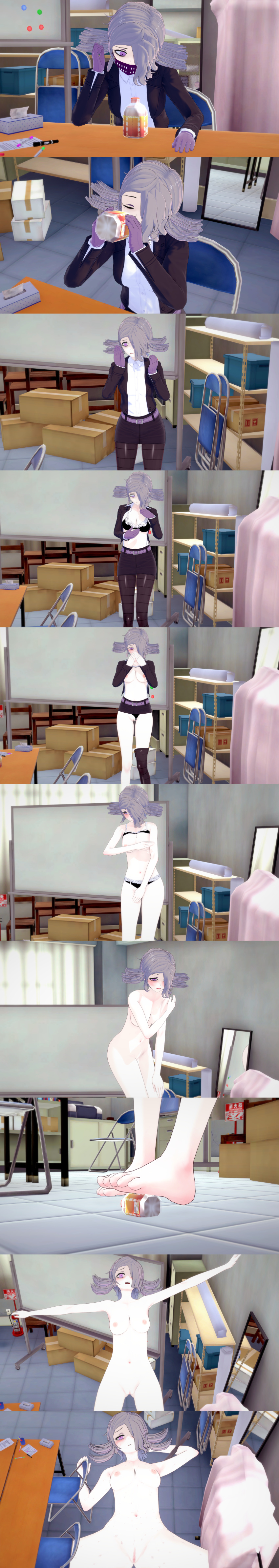 breasts danganronpa danganronpa_3 female female_only giantess kimura_seiko nude pussy size_transformation tagme torn_clothes torn_clothing ultimateenf