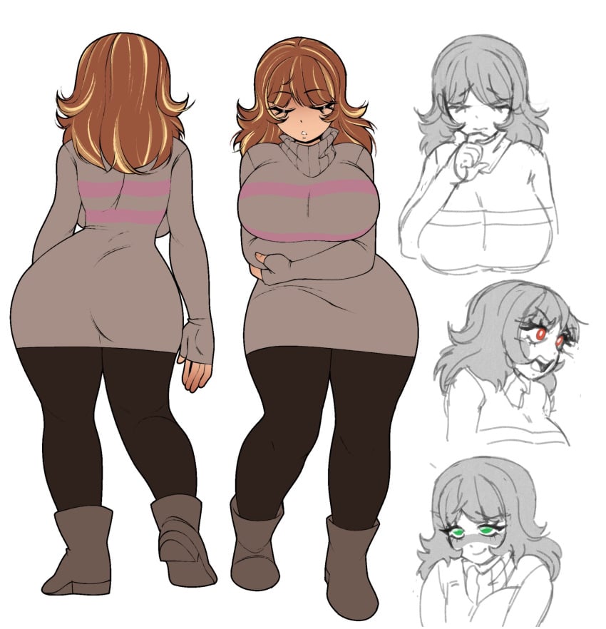 1girls big_ass big_breasts female_frisk frisk frisk_(undertale) skiddioop tagme thick_thighs undertale undertale_(series) undertale_boombita_(style) voluptuous_female wide_hips