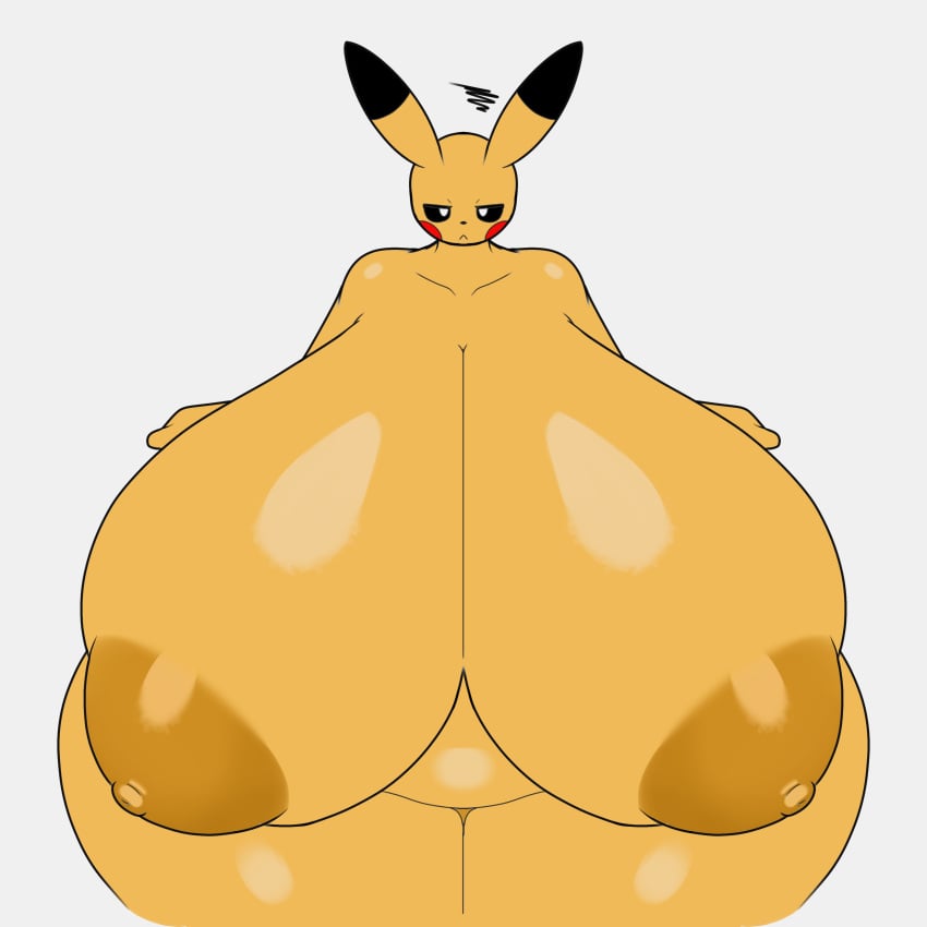 big_breasts breasts female huge_breasts pikachu pokémon_(species) pokemon pokemon_rgby tha_randomu thick_thighs trandomu venus_body wide_hips