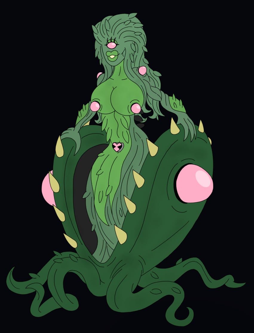 2023 alien alien_girl ben_10 big_lips breasts breasts_out cyclops eyelashes green_body green_skin plant plant_girl sissyprincessbrianna wildvine