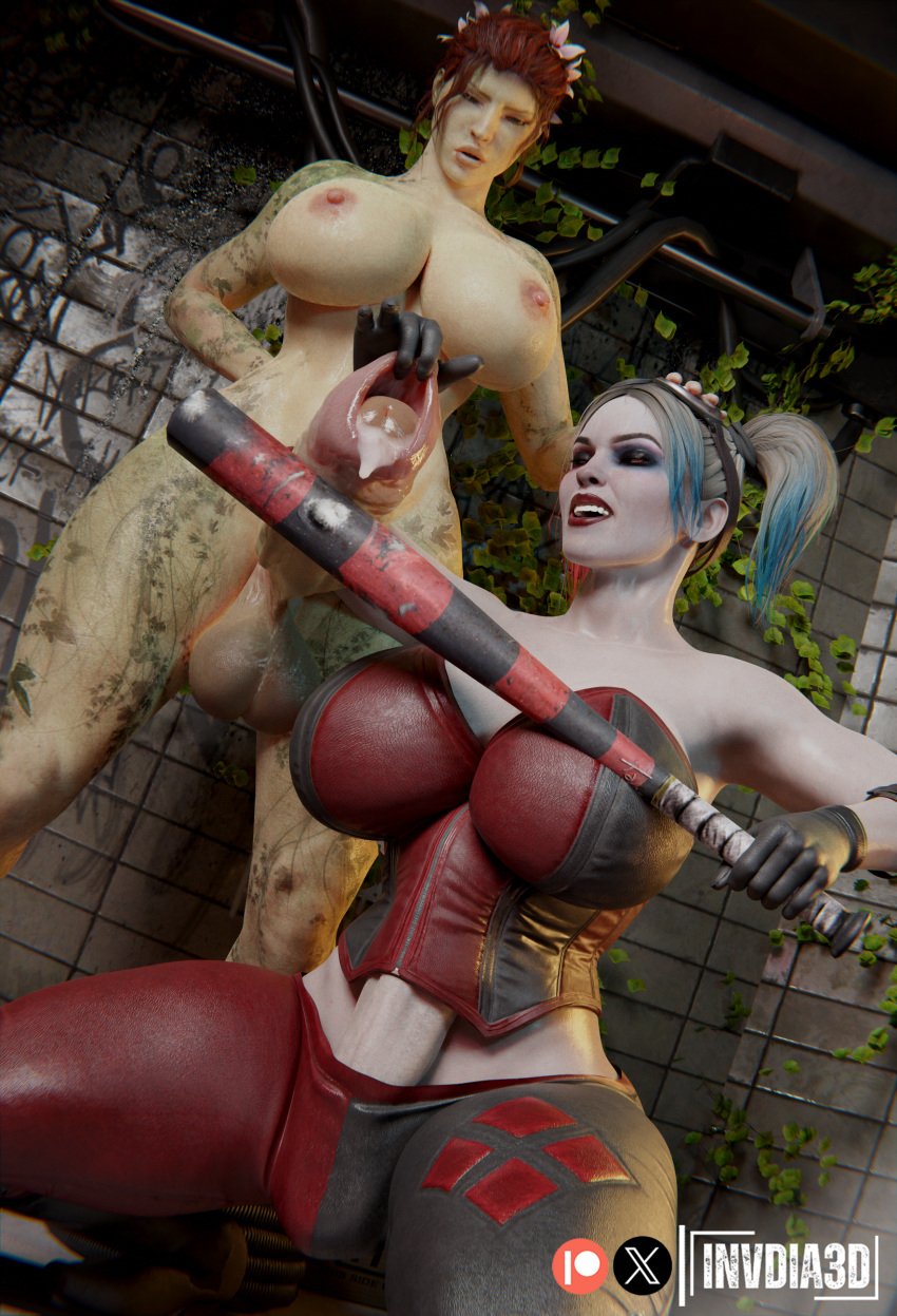 2futas 3d baseball_bat batman:_arkham_knight batman_(series) big_balls big_breasts big_penis bulge bulge_through_clothing completely_naked completely_naked_female completely_naked_futanari completely_nude completely_nude_female completely_nude_futanari cum dc dc_comics foreskin futa_only futanari green_skin harley_quinn harley_quinn_(injustice) injustice_2 invdia3d pamela_isley poison_ivy poison_ivy_(arkham) poison_ivy_(arkham_knight) precum red_hair self_upload twintails