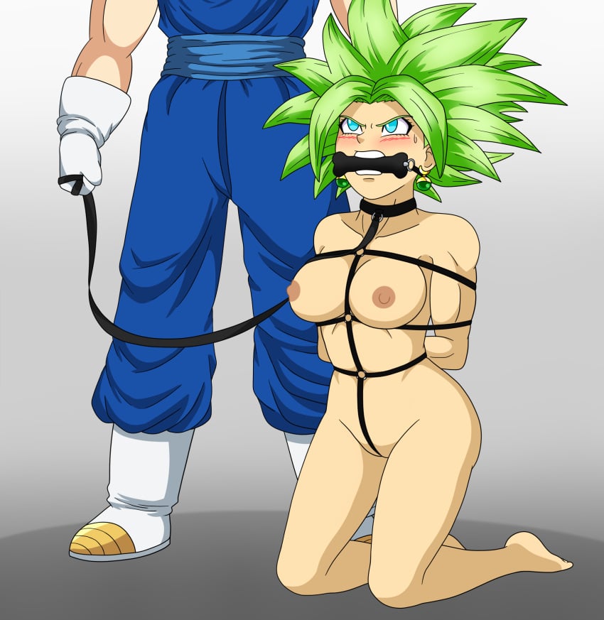 big_breasts bondage bound breasts cameltoe clothing dragon_ball dragon_ball_super female gag gagging kefla legendary_super_saiyan male muscular naked rope rope_bondage saiyan super_saiyan super_saiyan_2 tits_out vagina vegito