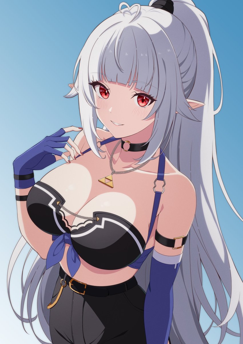 artist_request busty deutsch einelotta elf elf_ears elf_female elf_girl female german_vtuber milf red_eyes solo tagme_(artist) triforce triforce_symbol virtual_youtuber vtuber white_hair