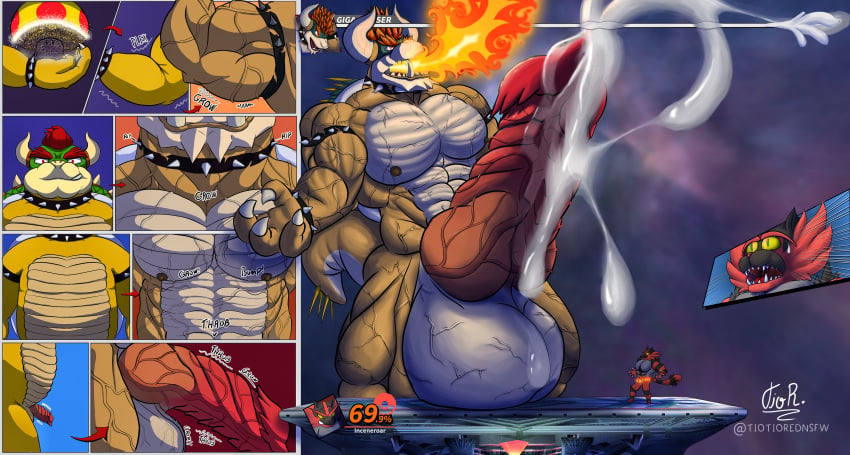 69_(number) abs absurd_res alternate_version_at_source anthro arm_growth artist_name balls biceps big_balls big_muscles big_pecs big_penis bodily_fluids body_size_growth boss_battle bowser bracelet cel_shading claws clothing collar colored comic cosmic_background cum cum_drip cum_from_penis cum_version cumshot detailed_background digital_drawing_(artwork) digital_media_(artwork) dripping duo ejaculation english_text erection excessive_cum excessive_genital_fluids excessive_precum expansion explosive_orgasm felid feline fingers fire fungus fur gameplay_mechanics generation_7_pokemon genital_fluids genital_growth genitals giga_bowser giga_mushroom growth growth_lines growth_orgasm growth_sequence gui hair health_bar hi_res horn huge_balls huge_cock hyper hyper_balls hyper_genitalia hyper_penis incineroar interface jewelry knot koopa limb_growth macro male male/male male_only mammal mario_(series) muscle_growth muscular muscular_anthro muscular_growth muscular_male mushroom neck_growth nintendo nipples nude onomatopoeia open_mouth orgasm outside pecs penis penis_growth pokemon pokemon_(species) precum red_body red_fur red_hair scalie shaded shell signature simple_background size_difference size_transformation smile sound_effects space spiked_collar spikes super_mario_bros. super_smash_bros. surprised_expression tail teeth text thorns throbbing tiotiored torn_clothing transformation transformation_sequence vein veiny_abs veiny_arms veiny_balls veiny_knot veiny_legs veiny_muscles veiny_penis video_game_reference wet widescreen yellow_body