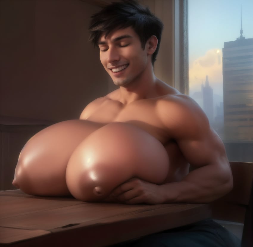 1boy ai_generated big_breasts busty_boy jackvinsanity male_with_breasts