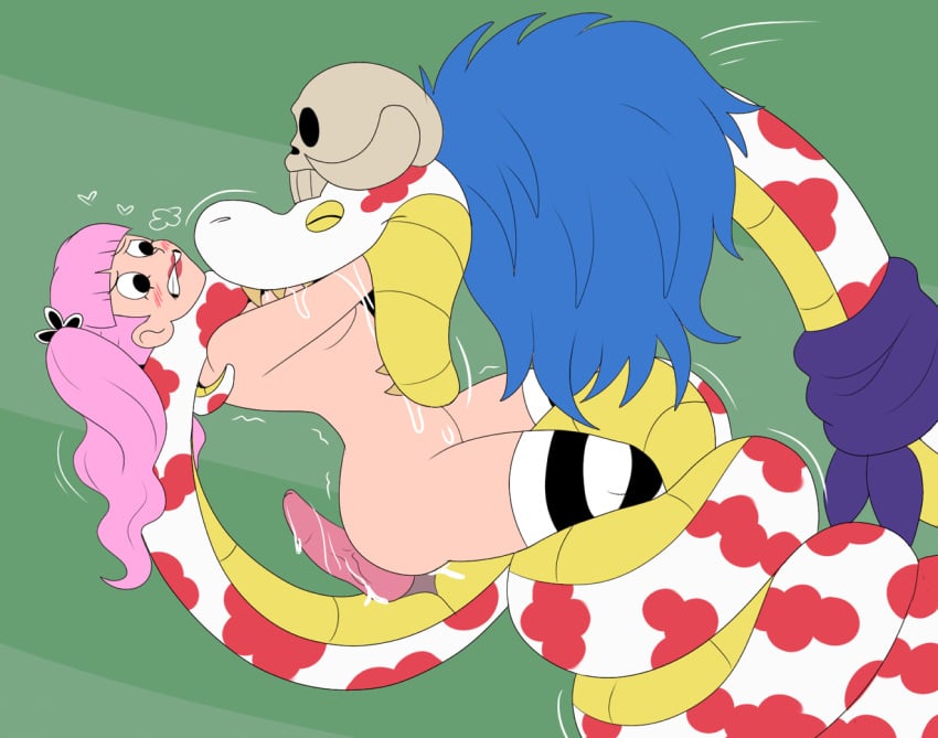 ambiguous_penetration animal clothing duo female female_focus feral ghost_princess_perona human legwear male/female mammal nude one_piece penetration perona plsgts questionable_consent reptile salome_(one_piece) scalie snake snake_vore stockings twintails vore zoophilia