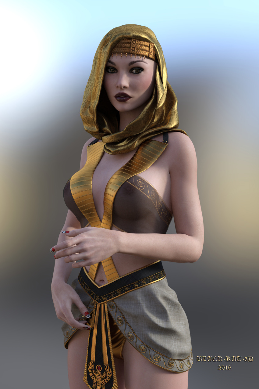 3d black-kat-3d-studio breasts egyptian female solo