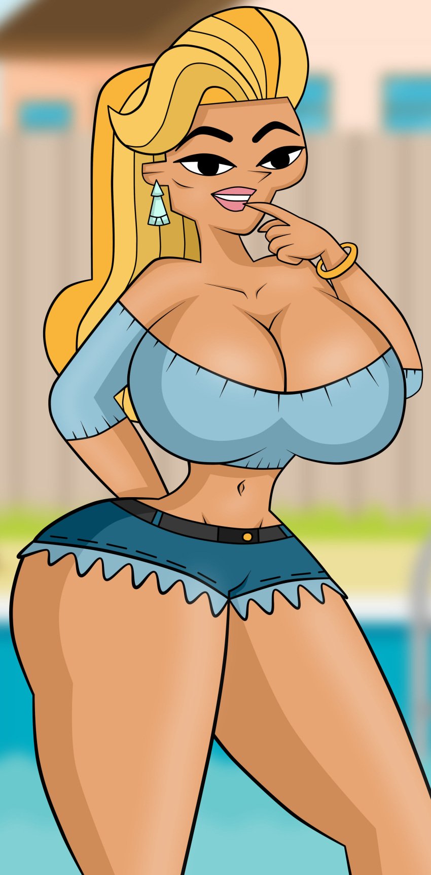 busty cartoon_network female female_focus female_only hourglass_figure kelly_(tdi) milf tagme tan tan_body tan_skin the_ridonculous_race total_drama_island vanilladream34 wide_hips