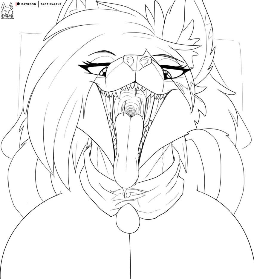 ass breasts drooling female female_pred furry mouth_focus sharp_teeth tacticalfur tongue_out vore