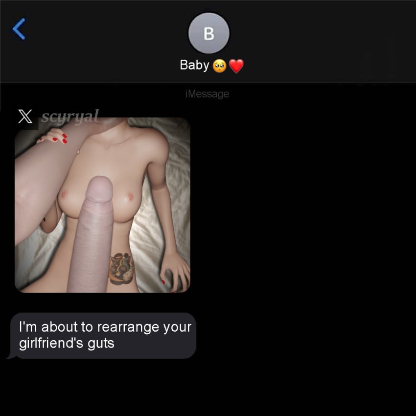 3d breasts choke choking cock cuck cuckold dbd dead_by_daylight enormous_penis ginger ginger_hair mikaela_reid monster_cock penis scyryal tattoo text text_bubble witch