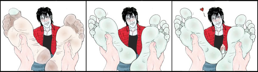 adventure_time black_hair erection exposed_penis foot_fetish male_feet male_foot_fetish male_only marshall_lee pale_skin rubbing_feet socks soles soles_of_feet_in_socks toes toes_spread torn_socks vampire