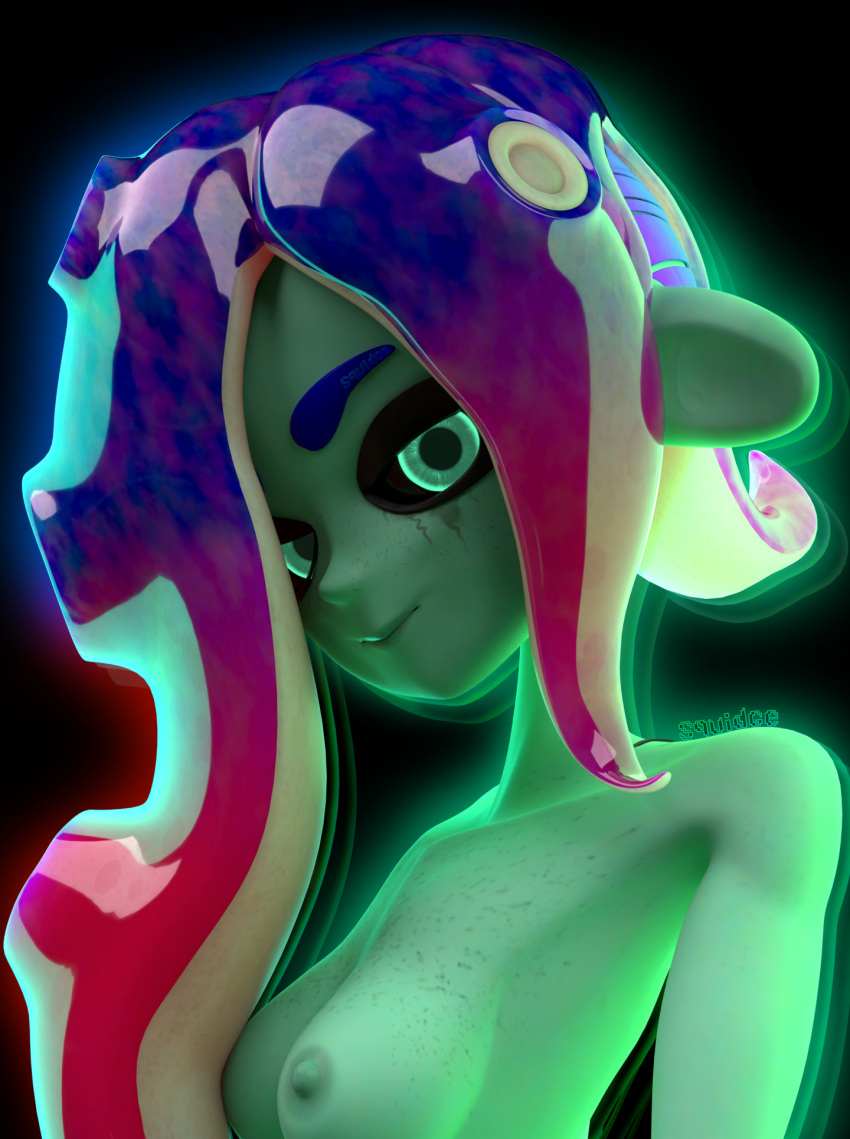 1girls 3d 3d_(artwork) 3d_model acht_(splatoon) asymmetrical_hair bioluminescence blender blue_hair breasts breasts_out dedf1sh dj female_only freckles looking_at_viewer nude octoling red_hair sanitized_(splatoon) sanitized_octoling self_upload solo solo_female splatoon splatoon_2 splatoon_2:_octo_expansion splatoon_3 splatoon_3:_side_order squidge squidgesfm tentacle_hair two_tone_hair