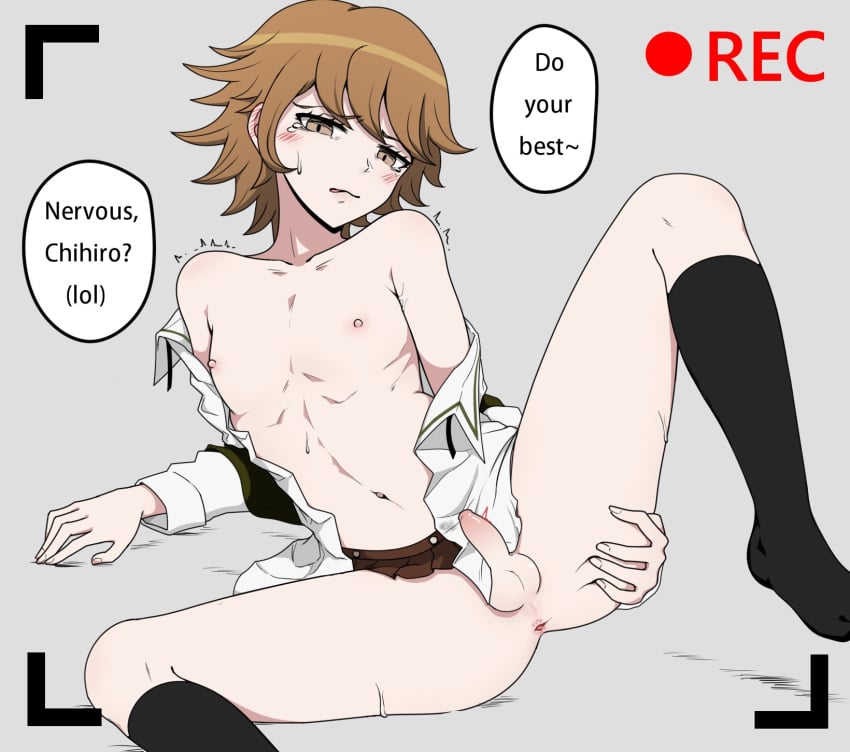 1boy 7-cs anus ass balls camera_view chihiro_fujisaki cute_male danganronpa danganronpa:_trigger_happy_havoc femboy foreskin fujisaki_chihiro male male_only nipples otoko_no_ko partially_clothed penis presenting recording short_hair small_penis socks solo spread_legs testicles teticles