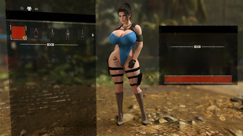 3d 3d_(artwork) athletic athletic_female big_ass big_breasts big_butt boots breasts busty character_sheet curvy daz_studio female female_focus female_only gameplay_mechanics high_heels kinky lara_croft lara_croft_(survivor) large_ass large_breasts leotard long_hair makeup mature mature_female metal_01 milf mod nails qos qos_tattoo queen_of_spades queen_of_spades_symbol queen_of_spades_tattoo standing tactical_gear tattoo tattoo_on_chest tattoo_on_legs tattoos tomb_raider tomb_raider_(survivor)