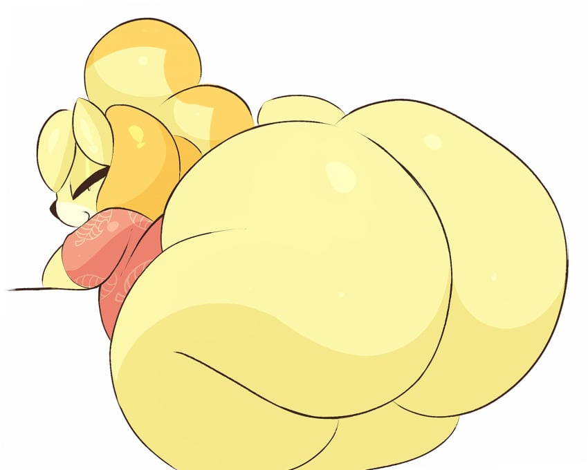 animal_crossing arizonathevixen ass_focus big_ass breasts bubble_butt gigantic_ass huge_ass hyper_ass isabelle_(animal_crossing) tagme thick_thighs wide_hips