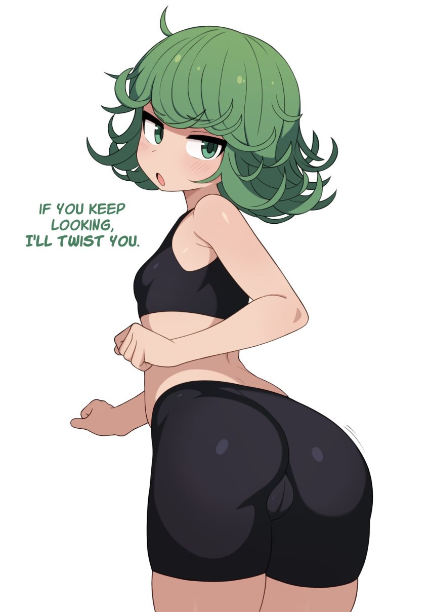 1girls ass green_eyes green_hair mikoscrub one-punch_man small_ass small_breasts solo tatsumaki