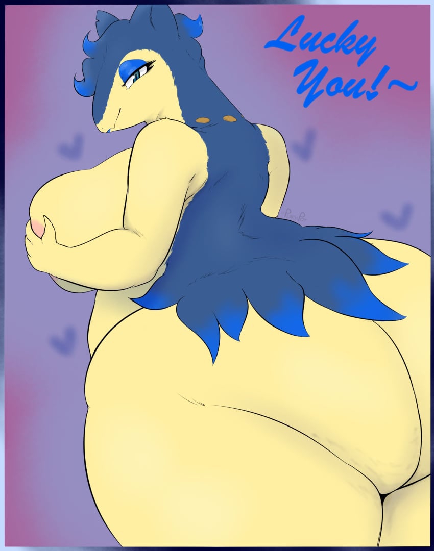 big_ass big_breasts breasts bubble_butt female furry hisuian_form hisuian_typhlosion huge_ass huge_breasts plantedpot pokemon pokemon_(species) thick_thighs typhlosion wide_hips