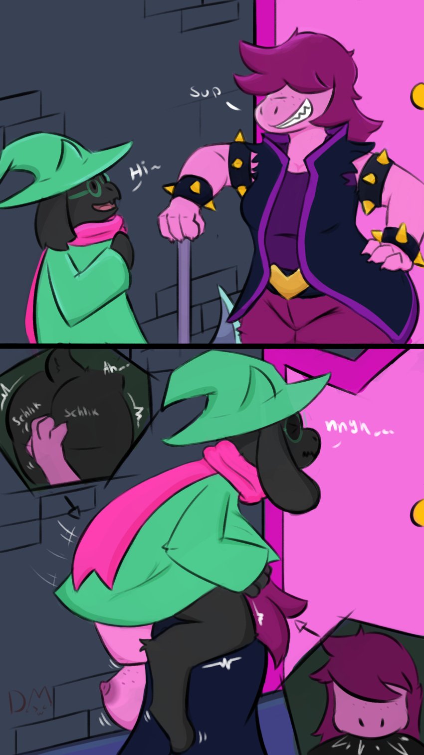 absurd_res anal anal_fingering anal_sex anthro ass axe bodily_fluids breasts clothed clothing dangermons deltarune door duo face_fucking female fingering fur hair hat headgear headwear hi_res irrumatio larger_female male male/female nipples oral oral_penetration penetration penile ralsei ralsei_with_black_fur robe scarf sex size_difference susie_(deltarune) tail undertale_(series)