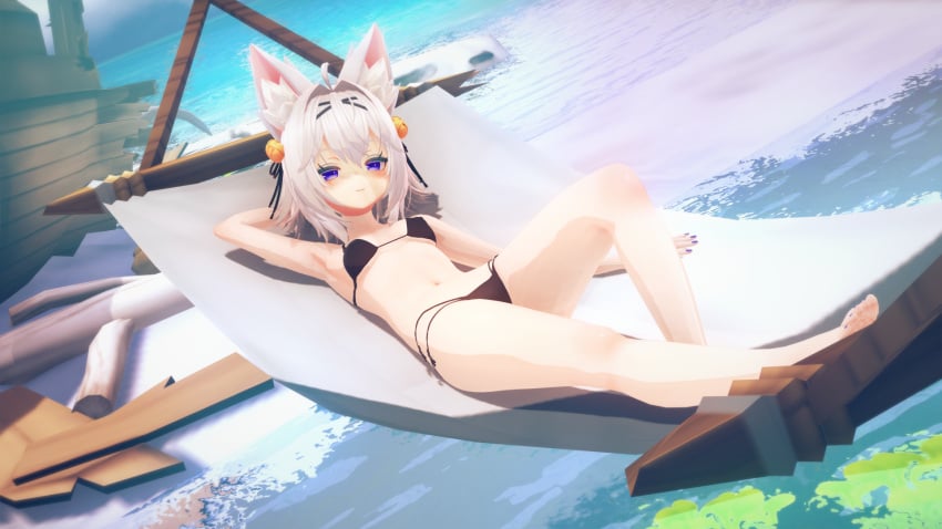 3d beach bikini filian filian_(vtuber) indie_virtual_youtuber koikatsu small_breasts virtual_youtuber vtuber