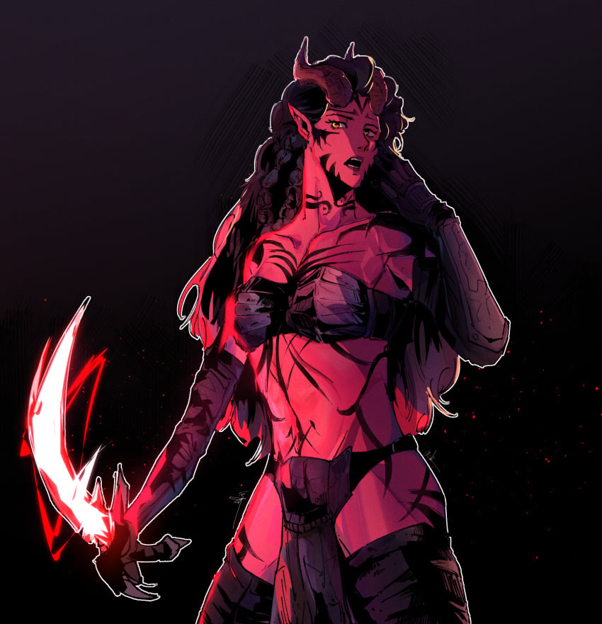 15mikaeruda adapted_costume alternate_costume armor armored_gloves athletic athletic_female black_hair black_markings black_stripes black_tattoo body_markings body_marks body_stripes crop_top croptop crossover crucible_(doom) dagger dahlia_(day_of_wrath) dark dark_fantasy darth_talon day_of_wrath day_of_wrath_(doom_fanfic) demon demon_girl demon_horns demon_lady demon_lord demoness detached_sleeves doom doom_(series) doom_eternal energy_blade energy_sword energy_weapon evil evil_lady face_mark face_markings face_marks facial_mark facial_marking facial_markings facial_marks fantasy fantasy_weapon female fit fit_female gauntlets gloves glowing glowing_sword glowing_weapon holding holding_dagger holding_knife holding_object holding_sword holding_weapon horns impractical_armor infinitypilot knife lightsaber loincloth long_hair markings neck_tattoo original original_character plasma_sword red_skin revealing revealing_clothes revealing_clothing revealing_costume revealing_outfit seductive seductive_body seductive_gaze seductive_look seductive_pose sinister sith sith_empress sith_lady sith_lord skimpy skimpy_armor skimpy_clothes skimpy_costume skimpy_outfit star_wars striped striped_body stripes stripes_(marking) succubus succubus_horns tattoo tattoos tattoos_everywhere temptation tempting temptress tube_top tubetop