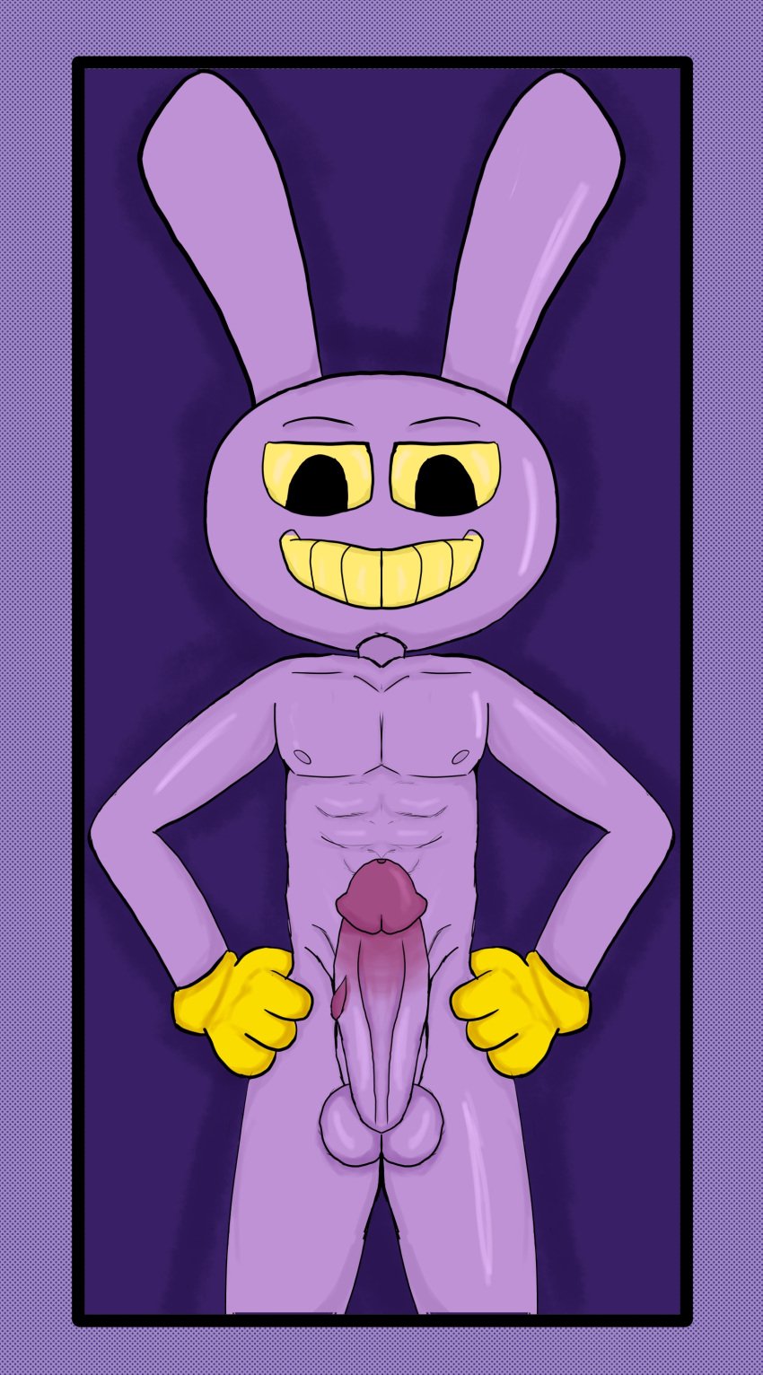 1boy dick jax jax_(the_amazing_digital_circus) male_only paporn_hub penis purple_body purple_dick purple_skin