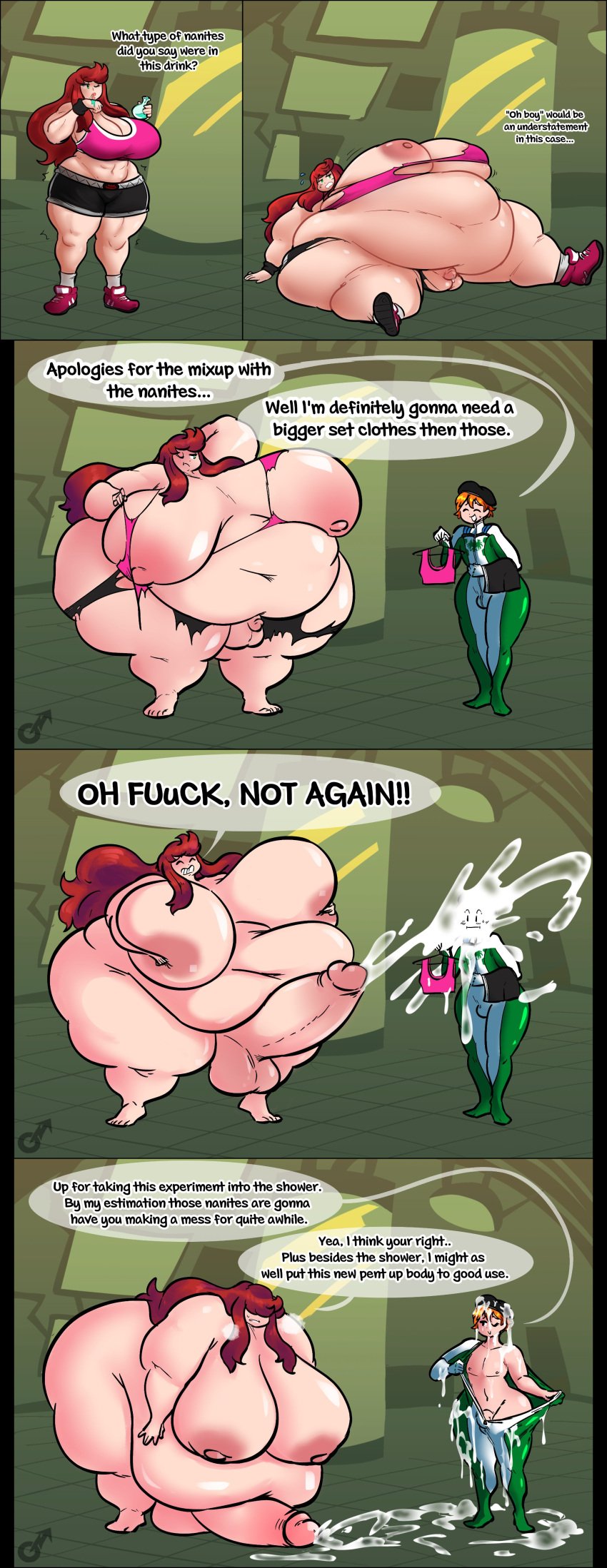 1boy 1futa anna_alberg areolae balls belly belly_fat belly_folds belly_overhang big_belly big_breasts bodysuit breast_expansion breasts breasts_bigger_than_head clothed clothing comic comic_panel cum cum_on_body cum_on_face cumshot dialogue duo ejaculation english_text fat fat_fetish fat_futa fat_thighs female_to_futa femboy fti_crossgender fully_clothed futa_is_bigger futa_with_male futanari futanari_transformation gammanaut green_eyes hands-free handsfree_ejaculation huge_ass huge_belly huge_breasts huge_cock human hyper hyper_breasts hyper_penis light-skinned_futanari light-skinned_male light_skin long_hair male massive_ass massive_belly massive_breasts michael_anderrson morbidly_obese morbidly_obese_futa morbidly_obese_intersex multiple_images muscular_female nipples nude orgasm original_character penis penis_expansion red_hair ripped_clothing speech_bubble standing steamy_breath sudden_weight_gain thick_thighs undressing ussbbw visible_breath weight_gain wide_hips