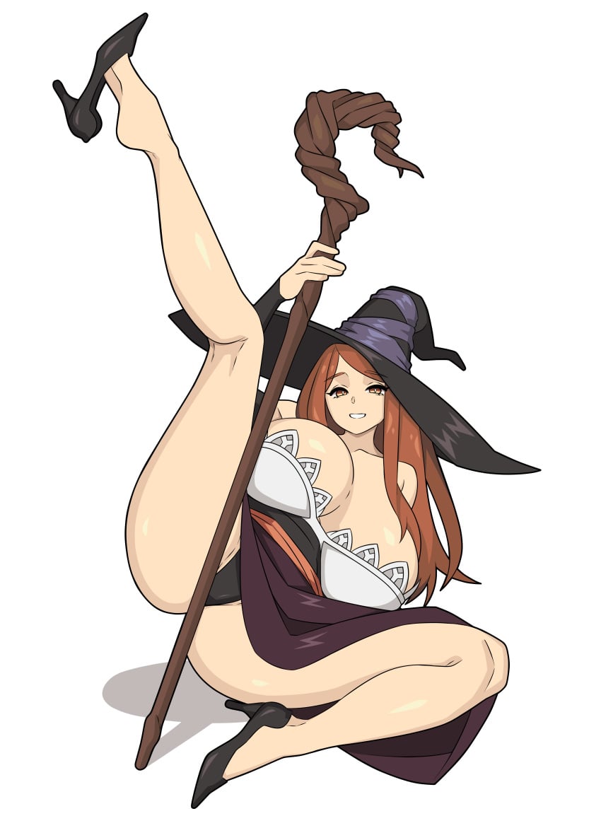 1girls 2024 2d 2d_(artwork) big_breasts breasts brown_eyes brown_hair cleavage commission digital_drawing_(artwork) dragon's_crown dress fanart female female_focus female_only huge_breasts large_breasts legs legs_apart legs_up light-skinned_female long_hair looking_at_viewer mature_female milf nipples nude nude_female potatoartox pussy simple_background solo sorceress sorceress_(dragon's_crown) staff thick_thighs thighs uncensored vagina white_background witch witch_costume witch_hat