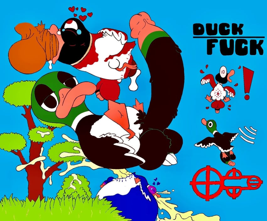 all_the_way_through anal anal_sex anatid anseriform anus ass avian balls beak big_balls big_penis bird bodily_fluids cum cum_from_mouth cum_in_mouth cum_inside cum_splatter cum_vomit deep_throat digital_media_(artwork) dripping duck duck_hunt duck_hunt_duck erection extreme_penetration feathers feral flaccid flying genital_fluids genitals gigaboy grass group heart_symbol hi_res huge_balls huge_cock humanoid_genitalia hyper hyper_balls hyper_genitalia hyper_penis inflation inflation looking_at_viewer male male/male male_penetrated male_penetrating male_penetrating_male nintendo nude oral oral_penetration penetration penile penis plant precum precum_drip saliva sex stretched_anus stretched_mouth tail text tree wings