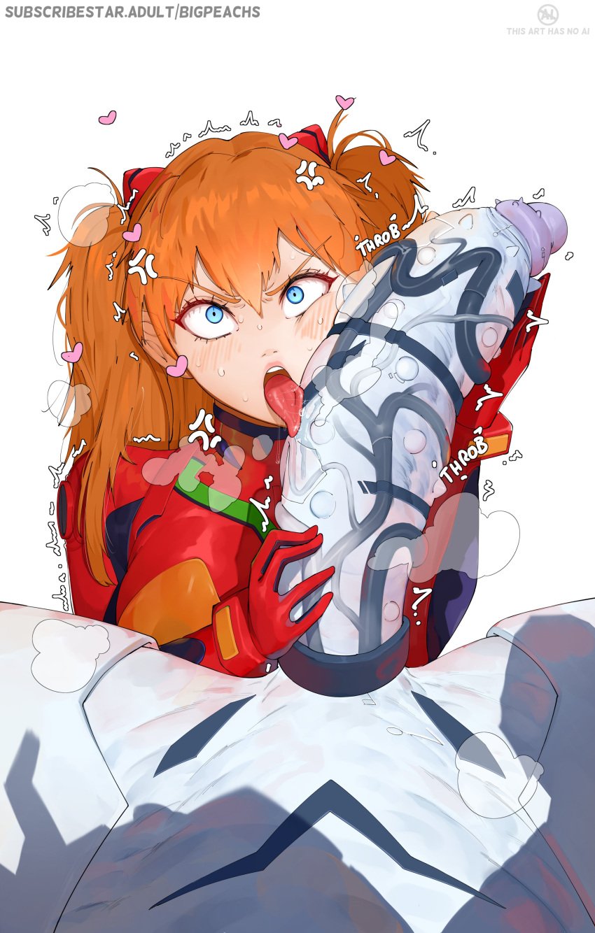 angry angry_expression angry_face asuka_langley_sohryu big_penis bigpeachs blue_eyes brat huge_cock mass_production_eva monster monster_cock neon_genesis_evangelion red_hair size_difference tongue_out