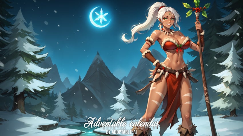 1female 1girl 1girls 1woman abs adoptable-ai ai_generated big_breasts christmas ear_piercing ear_piercings ear_ring ear_rings earring earrings female female_abs forehead_gem forehead_jewel gem_on_forehead green_eyes green_eyes_female hi_res high_res high_resolution highres jewel_on_forehead large_breasts league_of_legends loincloth looking_at_viewer nidalee ponytail ponytail_female riot_games skimpy skimpy_costume skimpy_outfit skimpy_panties smile smile_at_viewer smiling_at_viewer snow snow_bunny_nidalee snowdown snowdown_series snowdown_showdown_series snowing solo solo_focus tooth_necklace tribal_markings tribal_tattoo tribal_tattoos white_hair white_hair_female