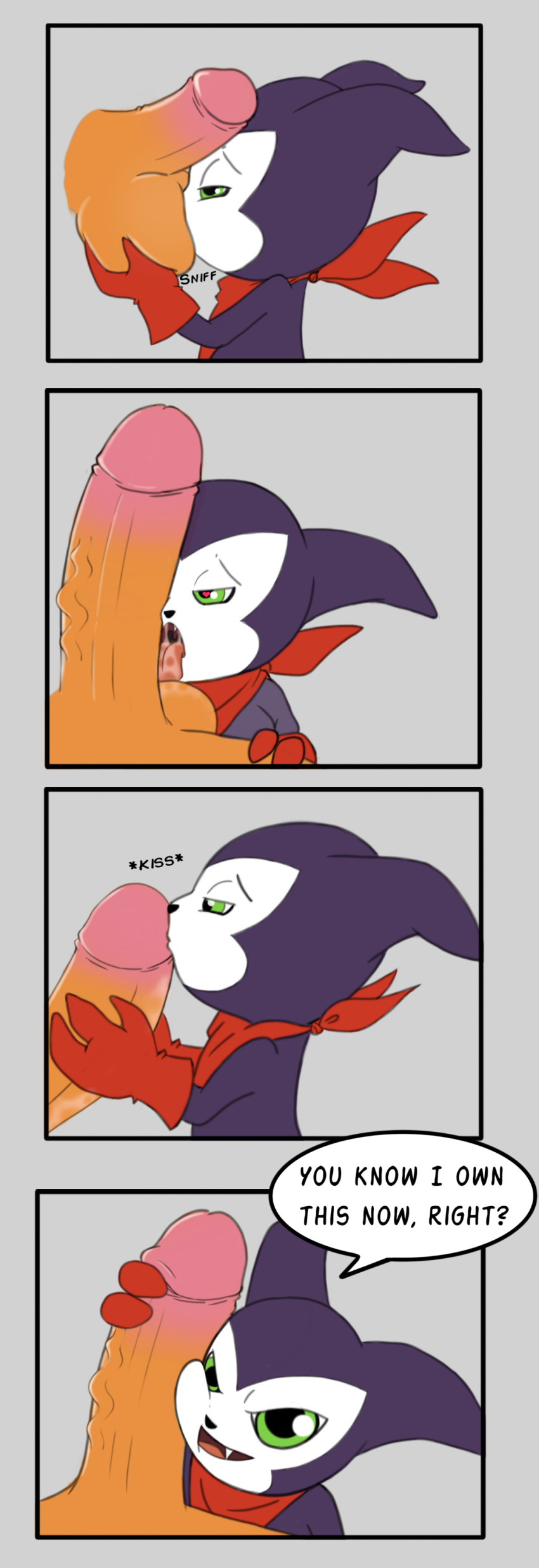 <3_eyes alternate_version_at_source ball_fondling ball_lick ball_sniffing balls big_penis clothing cock_worship comic digimon disembodied_penis drooling english_text fangs fondling gloves grey_background half-closed_eyes handjob heart impmon kissing licking looking_at_viewer looking_pleasured male musk open_mouth oral penis penis_on_face saliva scarf sex simple_background sniffing solo_focus sound_effects text theoryofstrings tongue tongue_out vein yaoi