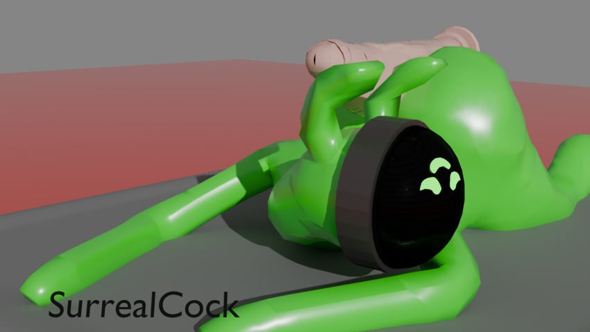 1boy 3_eyes alien alien_boy alien_humanoid amateur_artist buttjob disembodied_penis dont_judge_my_penis femboy kun_(surrealcock) laying_down laying_on_bed laying_on_stomach male/male surrealcock