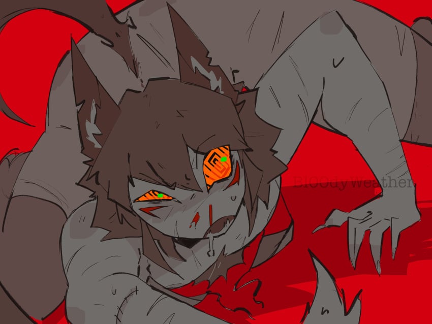 blood boyfriend_to_death bright_eyes claws feminization fox fox_ears fox_tail ren_hana scars you_kill_me_every_time