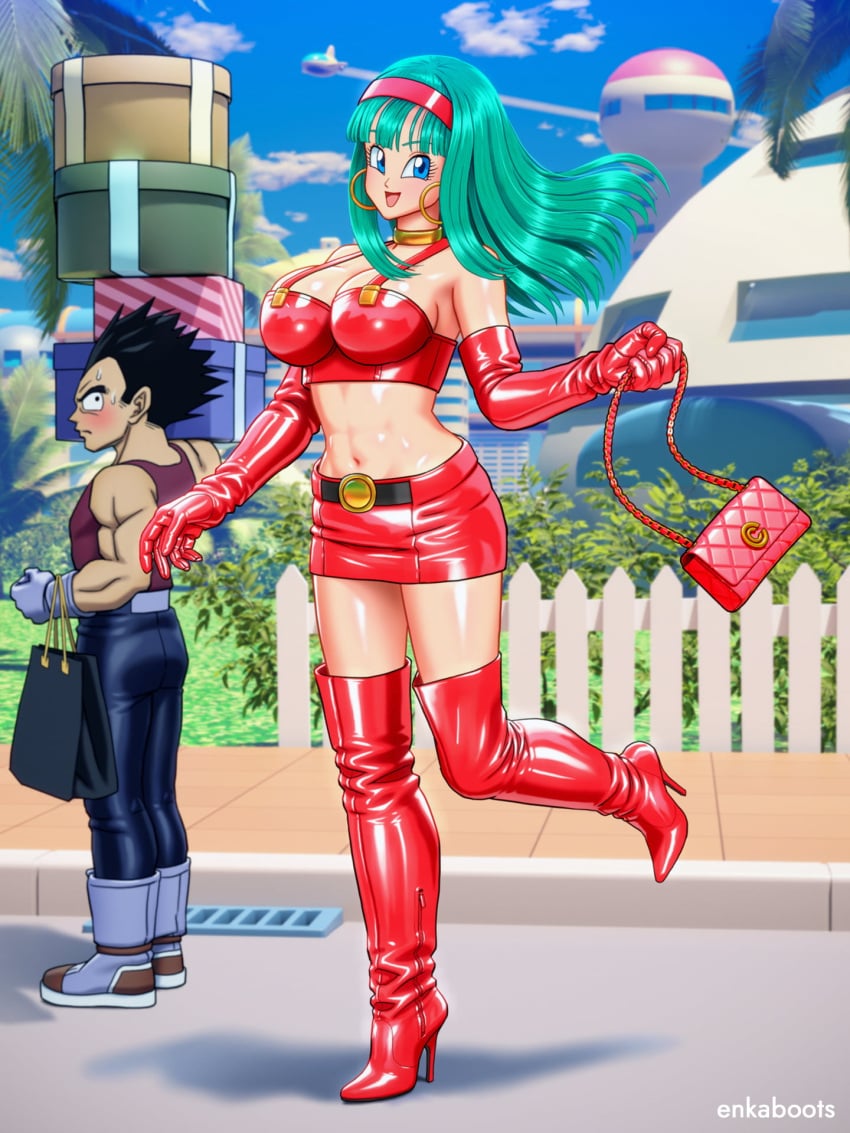 1boy 1boy1girl 1girls aged_up big_ass big_breasts big_butt boots bra_(dragon_ball) bra_briefs bubble_ass bubble_butt dragon_ball dragon_ball_gt dragon_ball_super dragon_ball_z enkaboots father_and_daughter female gloves_(marking) high_heel_boots high_heels hoop_earrings leather leather_boots leather_clothing leather_gloves leather_skirt long_hair male nervous nervous_face red_boots size_difference smaller_male tagme tall_female tall_girl taller_female taller_girl thick_hips thick_thighs thigh_boots thigh_highs thighhigh_boots thighhighs thighs tight_clothing vegeta