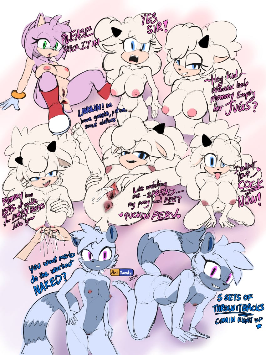 absurd_res amy_rose anitwenty anthro anus areola ass big_areola big_breasts big_butt big_nipples bodily_fluids bovid breast_milking breasts caprine clitoris dirty_talk ejaculation eulipotyphlan female flat_chested front_view genital_fluids genitals hedgehog hi_res idw_publishing kneeling lactating lactation lanolin_the_sheep large_breasts lemur mammal medium_breasts milk nipple_fetish nipple_pinch nipple_play nipples nude peeing pinch presenting presenting_anus presenting_hindquarters primate pussy pussy_ejaculation sega sheep small_breasts solo sonic_(series) sonic_the_hedgehog_(comics) sonic_the_hedgehog_(idw) sonic_the_hedgehog_(series) spread_legs spread_pussy spreading strepsirrhine tangle_the_lemur urethra vaginal_fluids