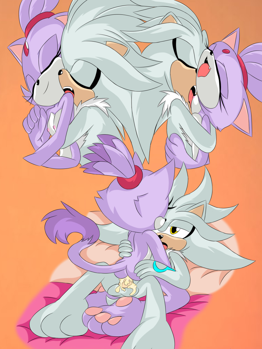 blaze_the_cat female j_nsfw male silver_the_hedgehog sonic_(series) sonic_the_hedgehog_(series)