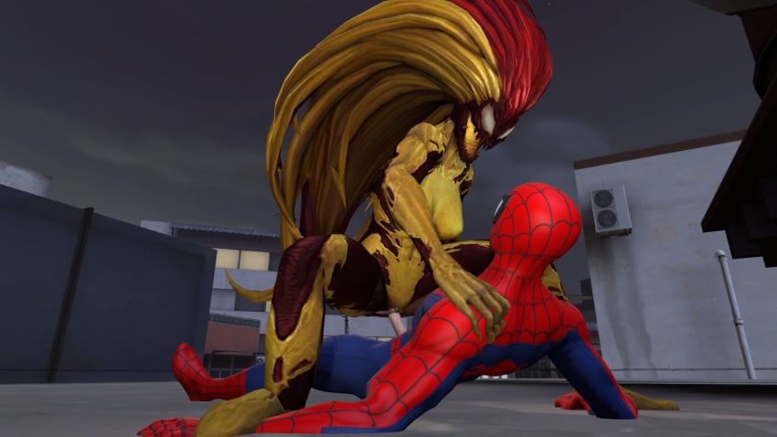 donna_diego dubious_consent female fortnite marvel mary_jane_watson peter_parker riding_penis rooftop scream_(spider-man) spider-man spider-man_(series) symbiote