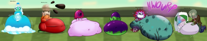 1girls anthro anthrofied ass belly belly_bulge breasts breasts digestion ectoplasmicresidue fat female female_pred flora_fauna hypno-shroom_(pvz) inflation missile_toe_(pvz) obese perfume-shroom_(pvz) plant plant_girl plant_humanoid plantie plants_vs._zombies popcap_games pred pussy sunflower_(pvz) vore vore_belly weight_gain