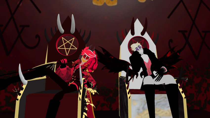 alastor_(hazbin_hotel) gay hazbin_hotel lucifer_morningstar_(hazbin_hotel) vrchat