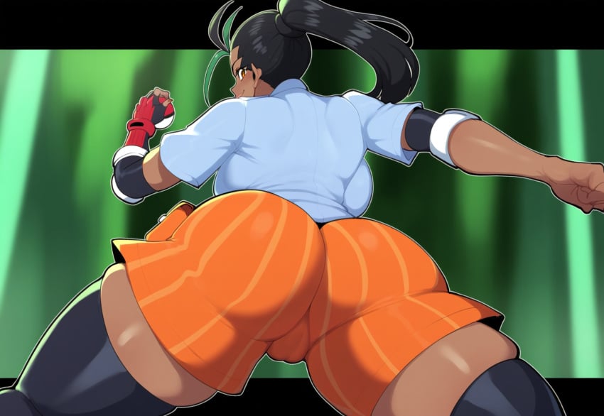 1girls ai_generated ass big_ass booty dark-skinned_female dark_skin female female_only human latina mullon nemona_(pokemon) novelai pokemon pokemon_sv ponytail solo thick_thighs voluptuous voluptuous_female