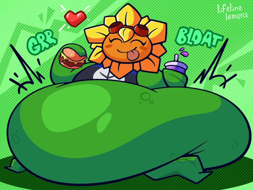 1girls anthro anthrofied ass belly belly_bulge breasts breasts fat female female_pred flora_fauna inflation lifelinelemons obese plant plant_girl plant_humanoid plantie plants_vs._zombies popcap_games pred pussy solar_flare_(pvz) sunflower_(pvz) weight_gain